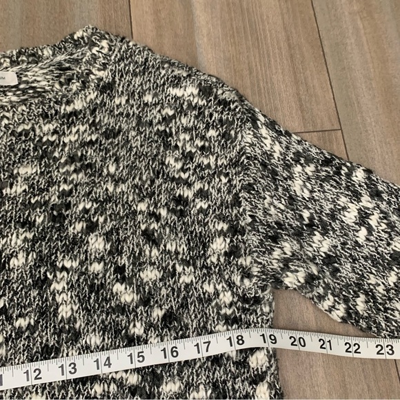 Woolrich women’s wool blend space dye knit crewneck sweater black white medium - Picture 3 of 7